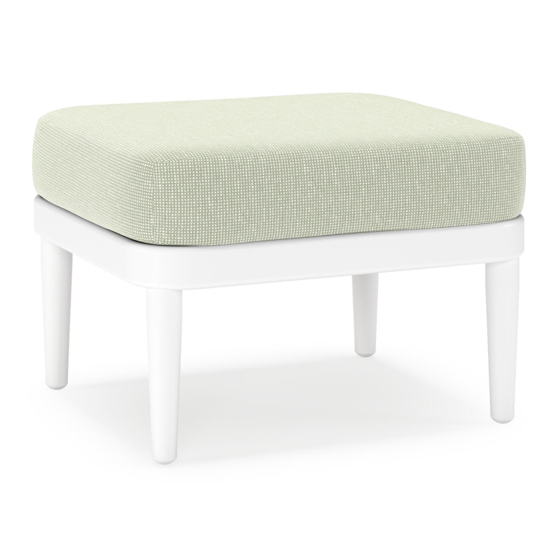 Pouf Orso en aluminium blanc et coussins en all weather sunbrella® luxe Slow Spirea