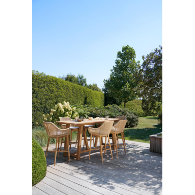 Borgo barstoel in teak en naturel wicker