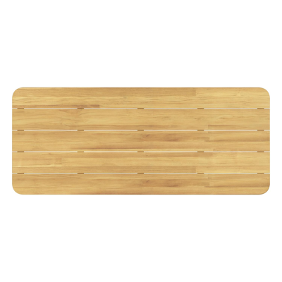 Orso tuintafel rechthoekig afgerond in zwart aluminium en teak - L 240 x B 100 x H 73.5 cm