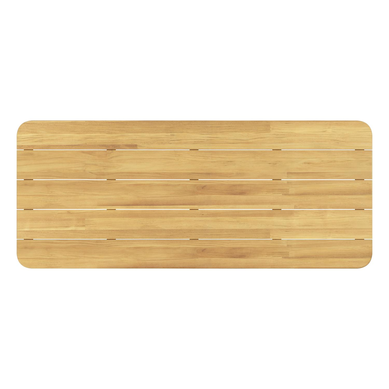 Orso tuintafel rechthoekig afgerond in zwart aluminium en teak - L 240 x B 100 x H 73.5 cm