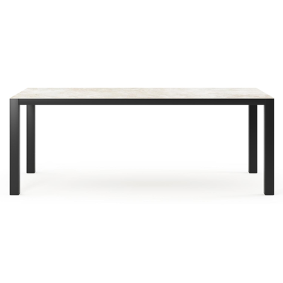 Table de jardin Como rectangulaire en aluminium noir et céramique pleine Rapolano Lg. 200 x Lrg. 100 cm