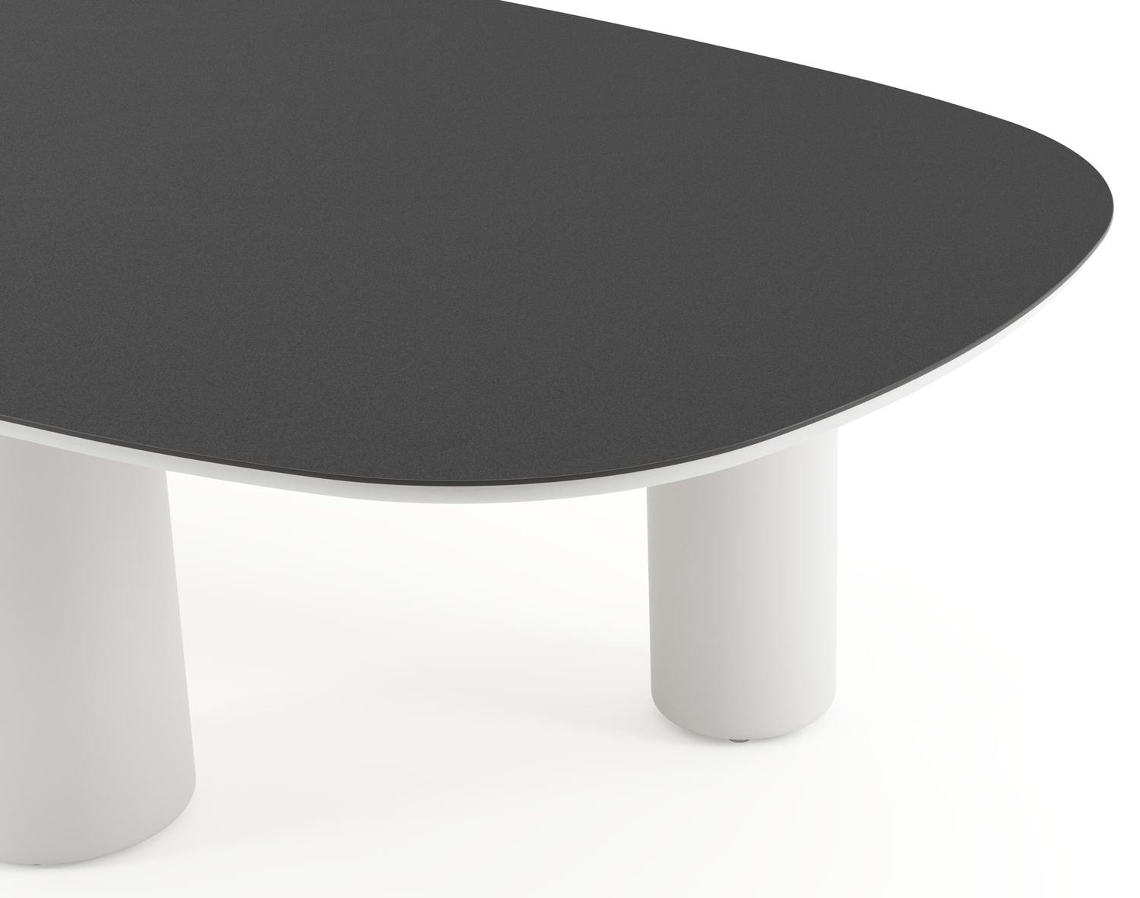 Table de jardin Amico bombo xl en aluminium blanc et céramique pleine Nero Black - Lg. 270 x Lrg. 148 x Haut. 74 cm
