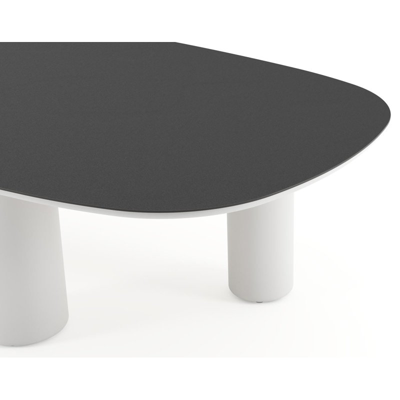 Amico tuintafel bombo xl in wit aluminium en volkeramiek Nero Black - L 270 x B 148 x H 73.5 cm