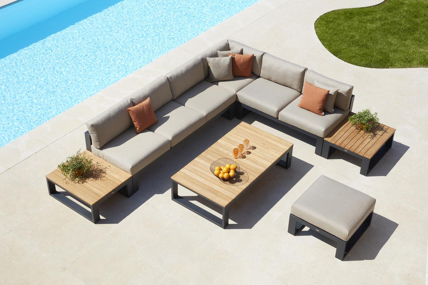 Sierkussen 45 x 45 cm in all weather sunbrella® luxe natte heather grey