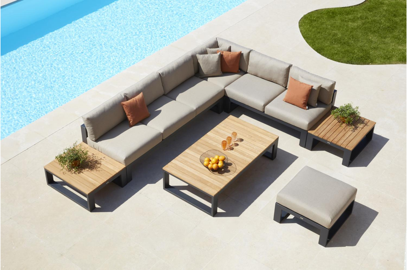 Sierkussen 45 x 45 cm in all weather sunbrella® luxe natte heather grey