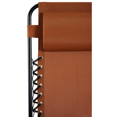 Set van 2 verstelbare Lira relaxstoelen in zwart staal en pumpkin textilene