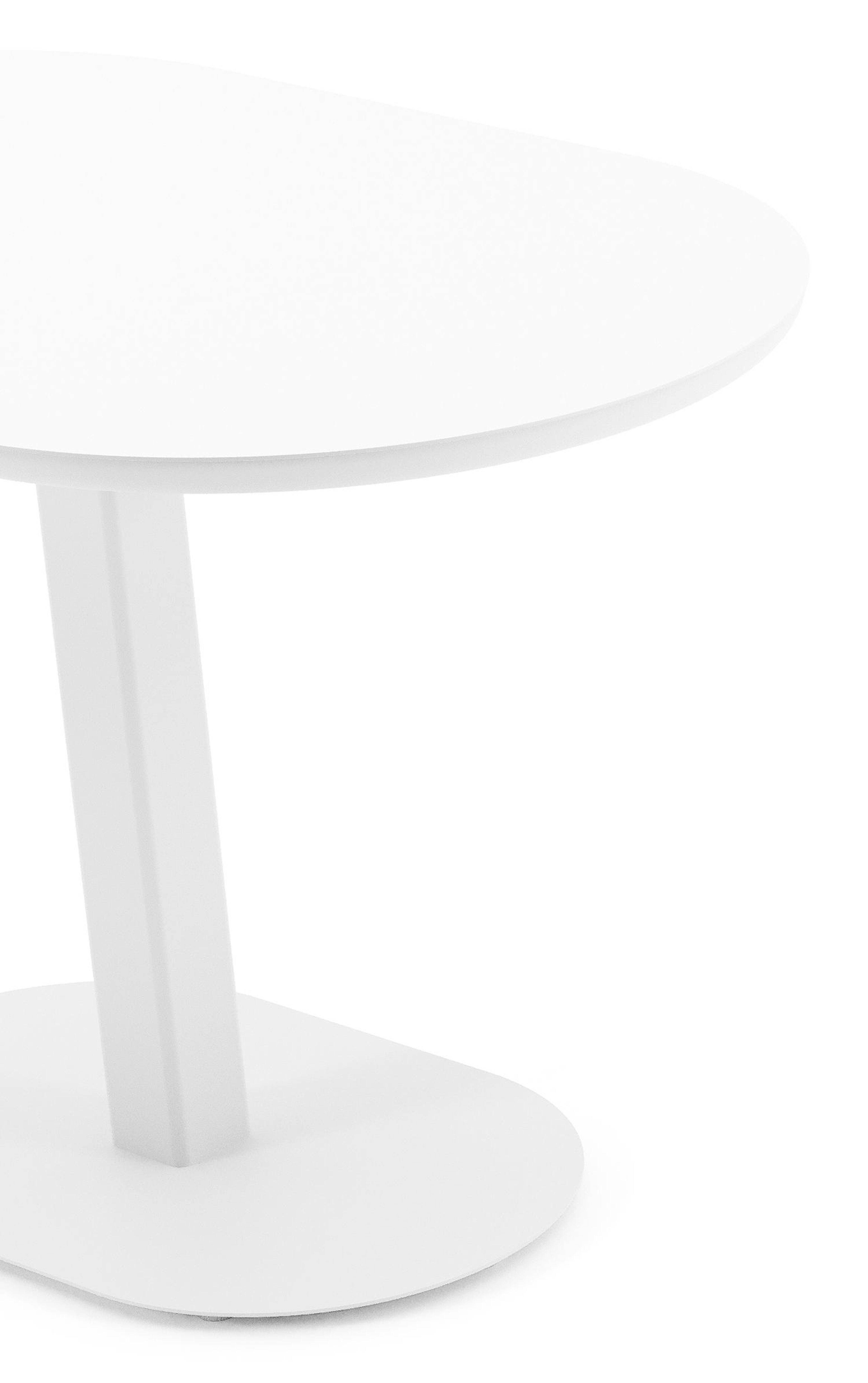 Teramo kantelbare tuintafel bombo in wit aluminium - L 110 x B 70 x H 74 cm