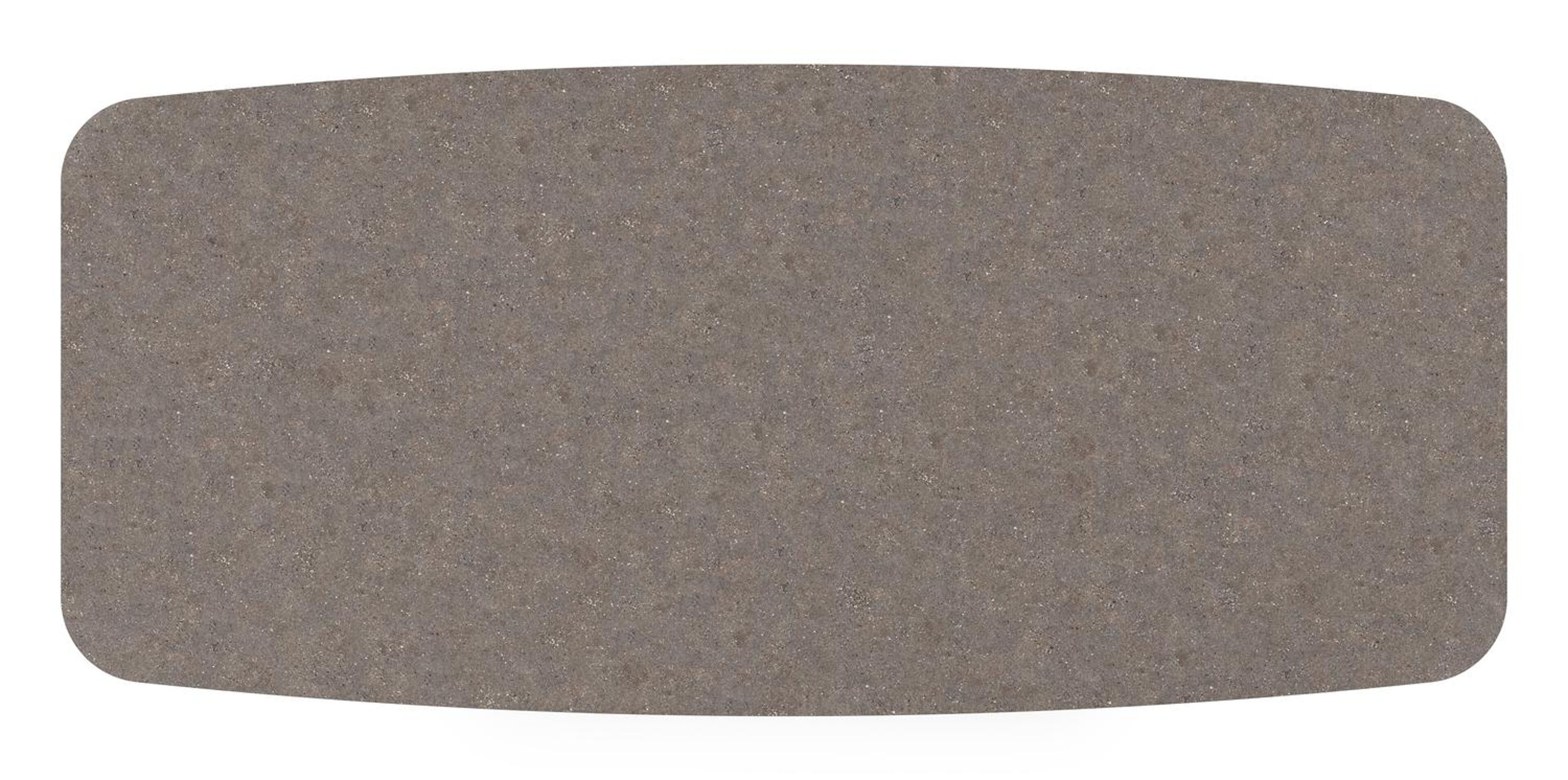 Donato tuintafel bootvorm in zwart aluminium en volkeramiek wulong - L 255 x B 115 x H 73 cm