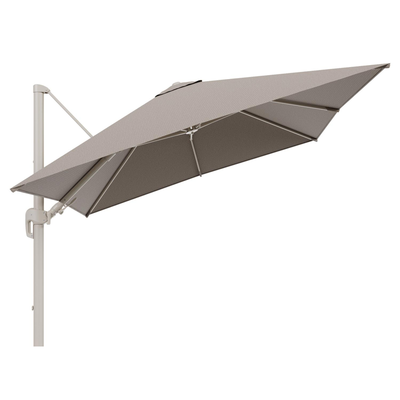 Rufina zweefparasol tiltfunctie in beige aluminium en parasoldoek in All Weather Solica Firenze Earth  - L1 300 x L2 300 cm (zonder voet) (zonder voet)