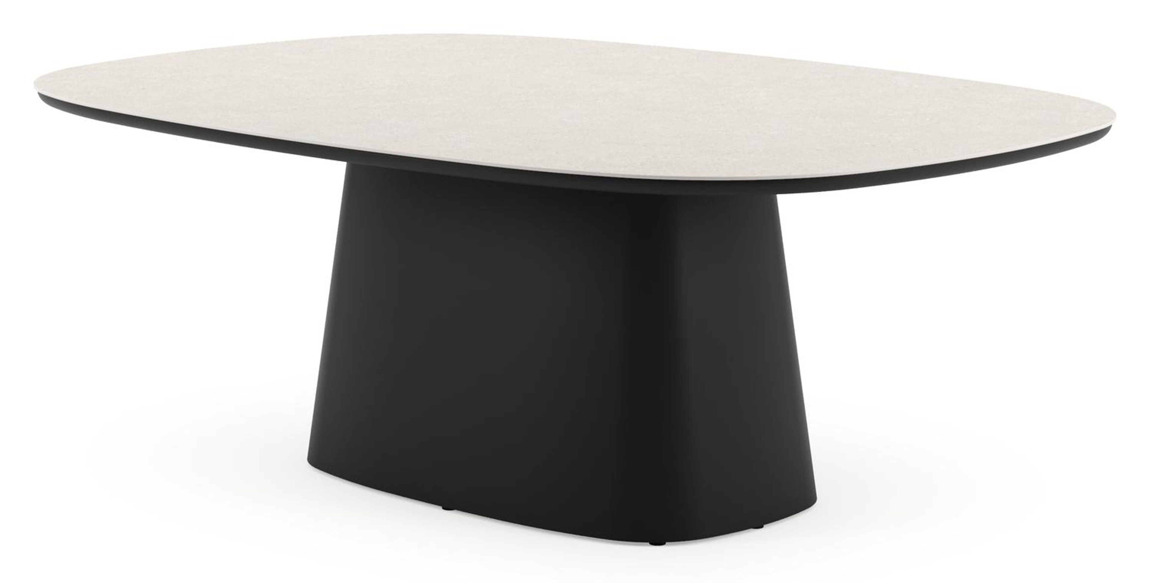 Table de jardin Amico bombo xl en aluminium noir et céramique pleine Shilin - Lg. 210 x Lrg. 148 x Haut. 73.5 cm