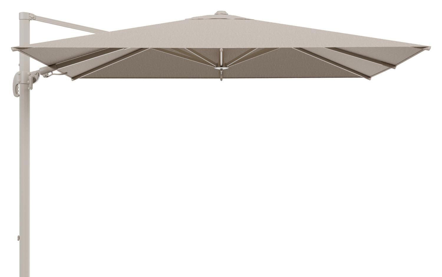 Avola zweefparasol met tiltfunctie in beige aluminium en rustic