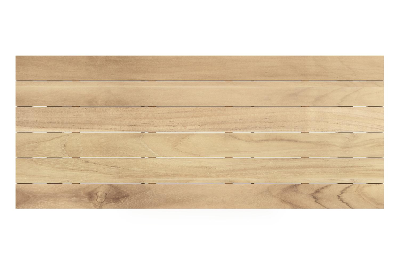 Cesano tuintafel rechthoekig in wit aluminium en teak - L 240 x B 100 x H 75 cm