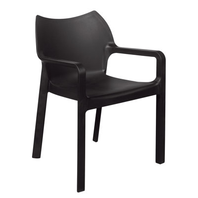 Diva stapelbare tuinstoel zwart - kunststof