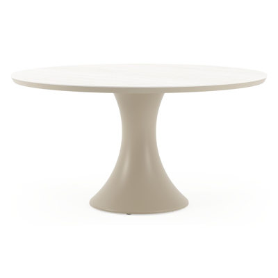Fano tuintafel rond in beige aluminium en volkeramiek Rapolano dia. 148 cm