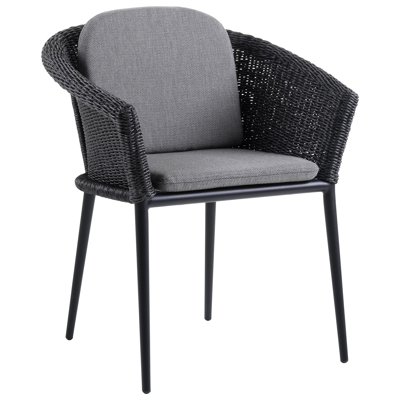 Toblino stapelbare tuinstoel zwart - aluminium en wicker