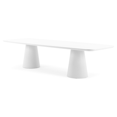 Donato tuintafel in wit aluminium en volkeramiek arctic white - L 315 x B 115 x H 74 cm