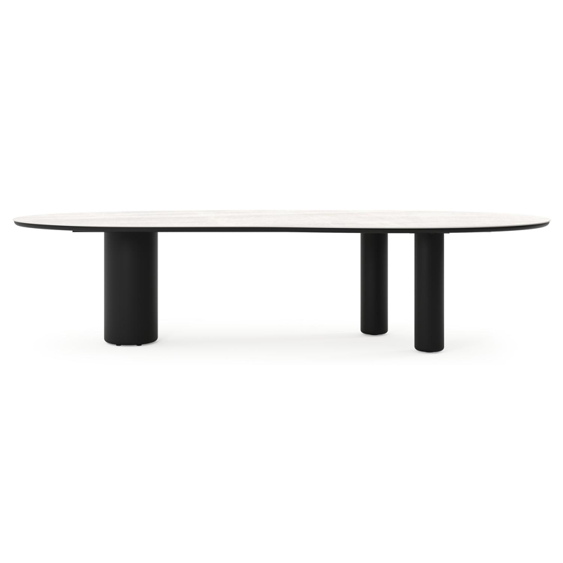 Amico tuintafel organisch in zwart aluminium en volkeramiek Taj Mahal - L 320 x B 120 x H 73.5 cm