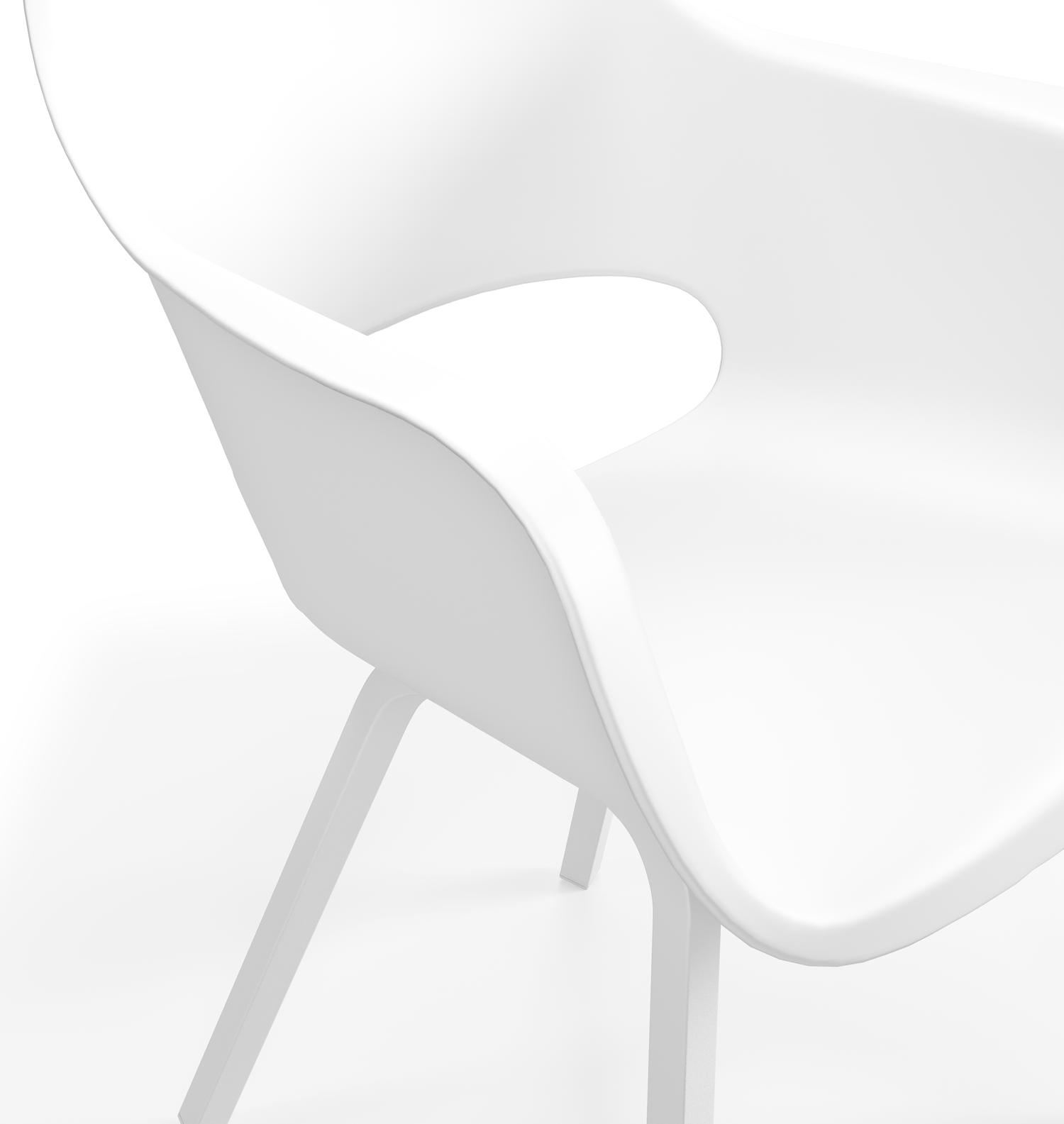 Artena tuinstoel in wit aluminium en wit kunststof