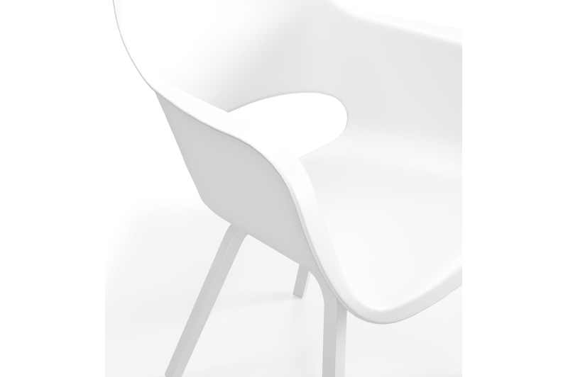 Artena tuinstoel in wit aluminium en wit kunststof