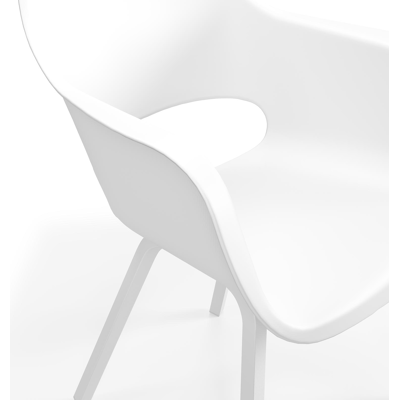 Ensemble de jardin Trente en aluminium blanc avec plateau de table en céramique pleine gris et 8 chaises de jardin Artena