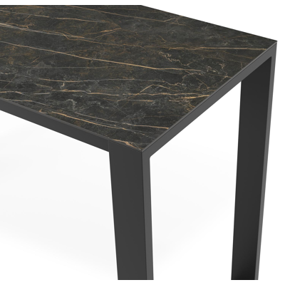 Table de jardin Verato en aluminium noir et céramique pleine black obsession - Lg 170 x Larg. 70 x H 106 cm