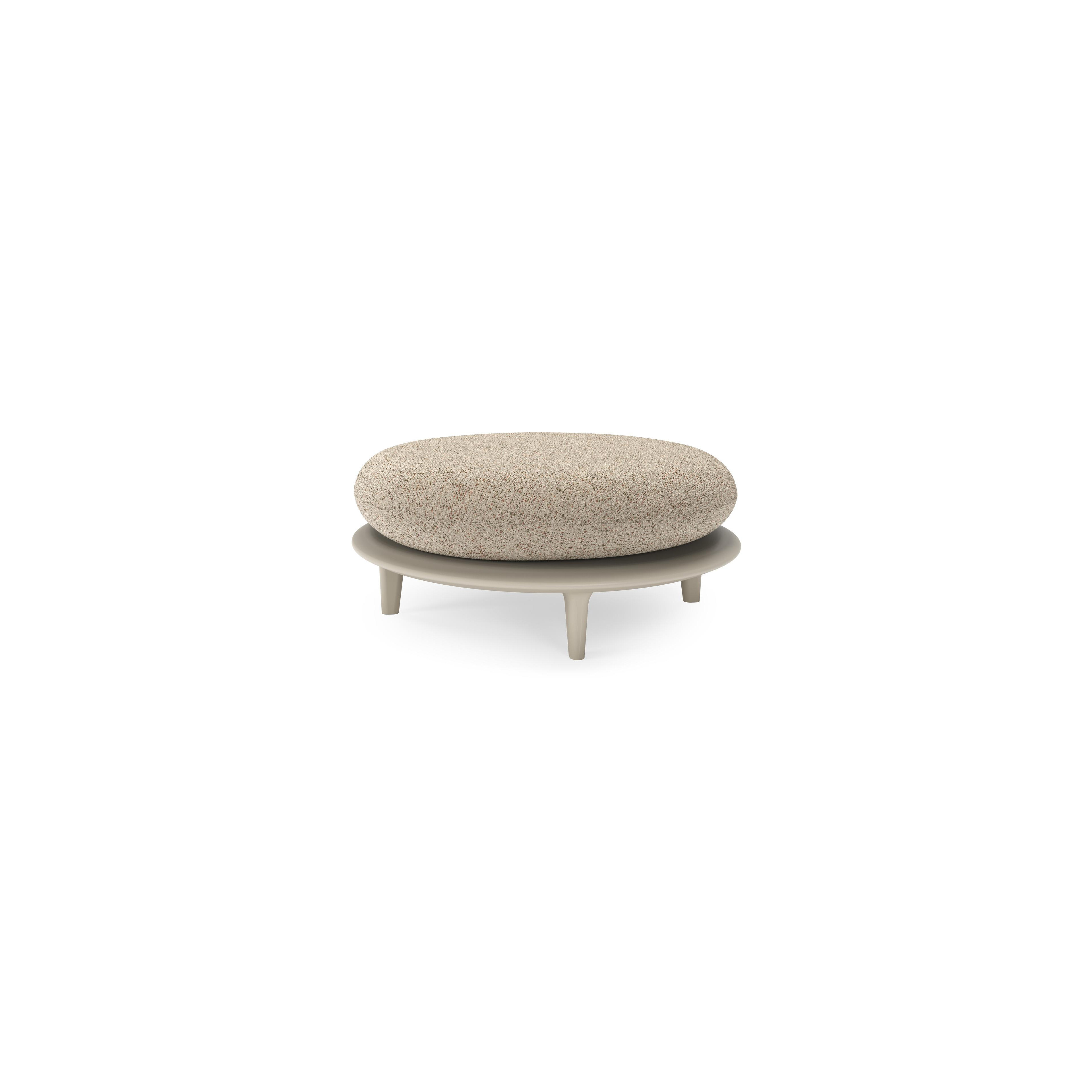 Pouf Bomero en aluminium beige et coussins en all weather cosytica bora jungle