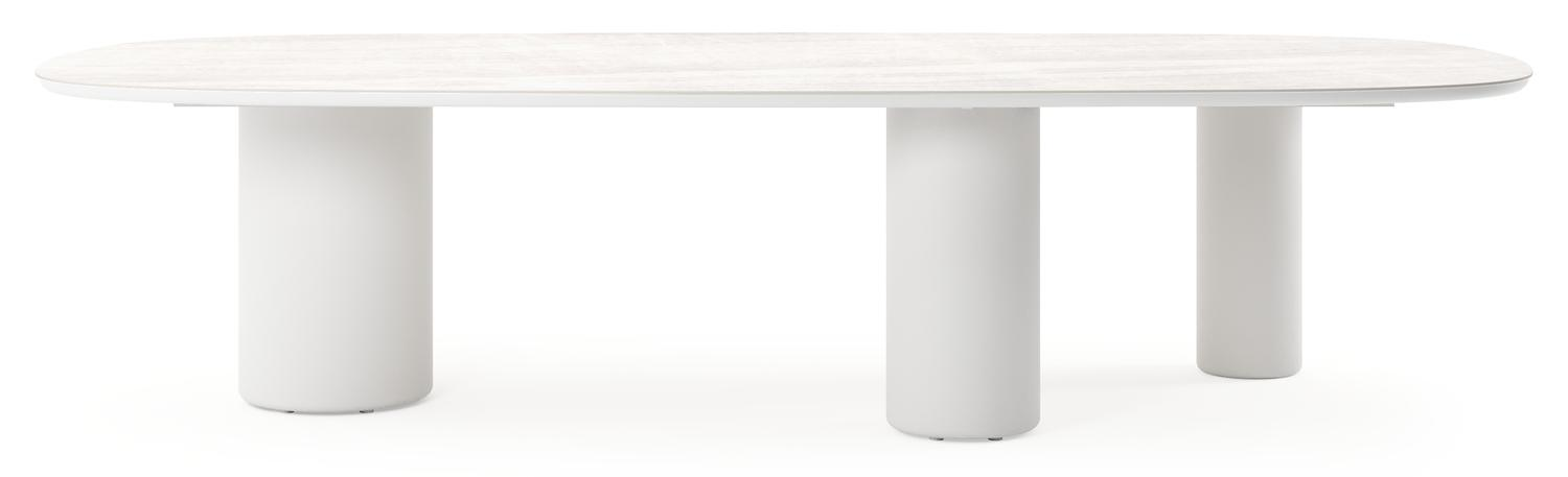 Amico tuintafel bombo xl in wit aluminium en volkeramiek Taj Mahal - L 320 x B 148 x H 73.5 cm