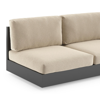 Como loungebank in zwart aluminium met althea chalk all weather cosytica kussen