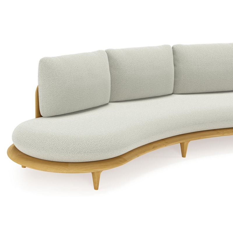 Bomero loungebank in teak met lopi bud all weather sunbrella® luxe kussen