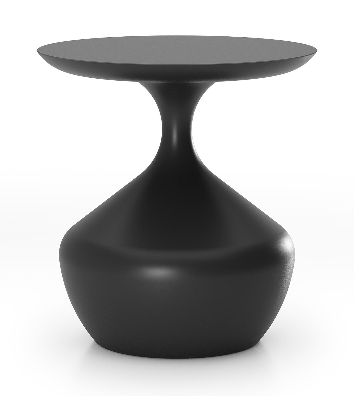 Table d'appoint Bomero en aluminium noir - Diam. 48 x Haut. 50 cm