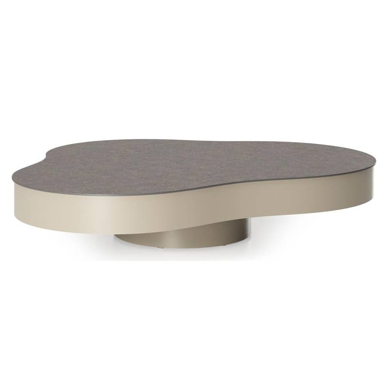 Lomano loungetafel cloud in beige aluminium en aluminium Wulong - L 131 x B 108 x H 25 cm