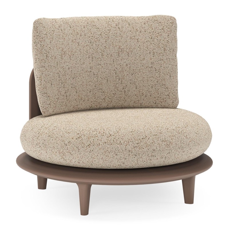 Bomero loungestoel in taupe aluminium met bora jungle all weather cosytica kussen