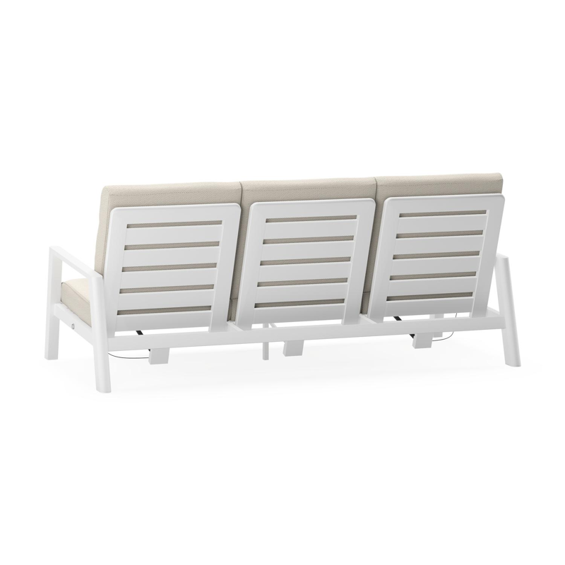 Cirello loungebank 3-zit in wit aluminium met lopi marble all weather sunbrella® luxe kussen