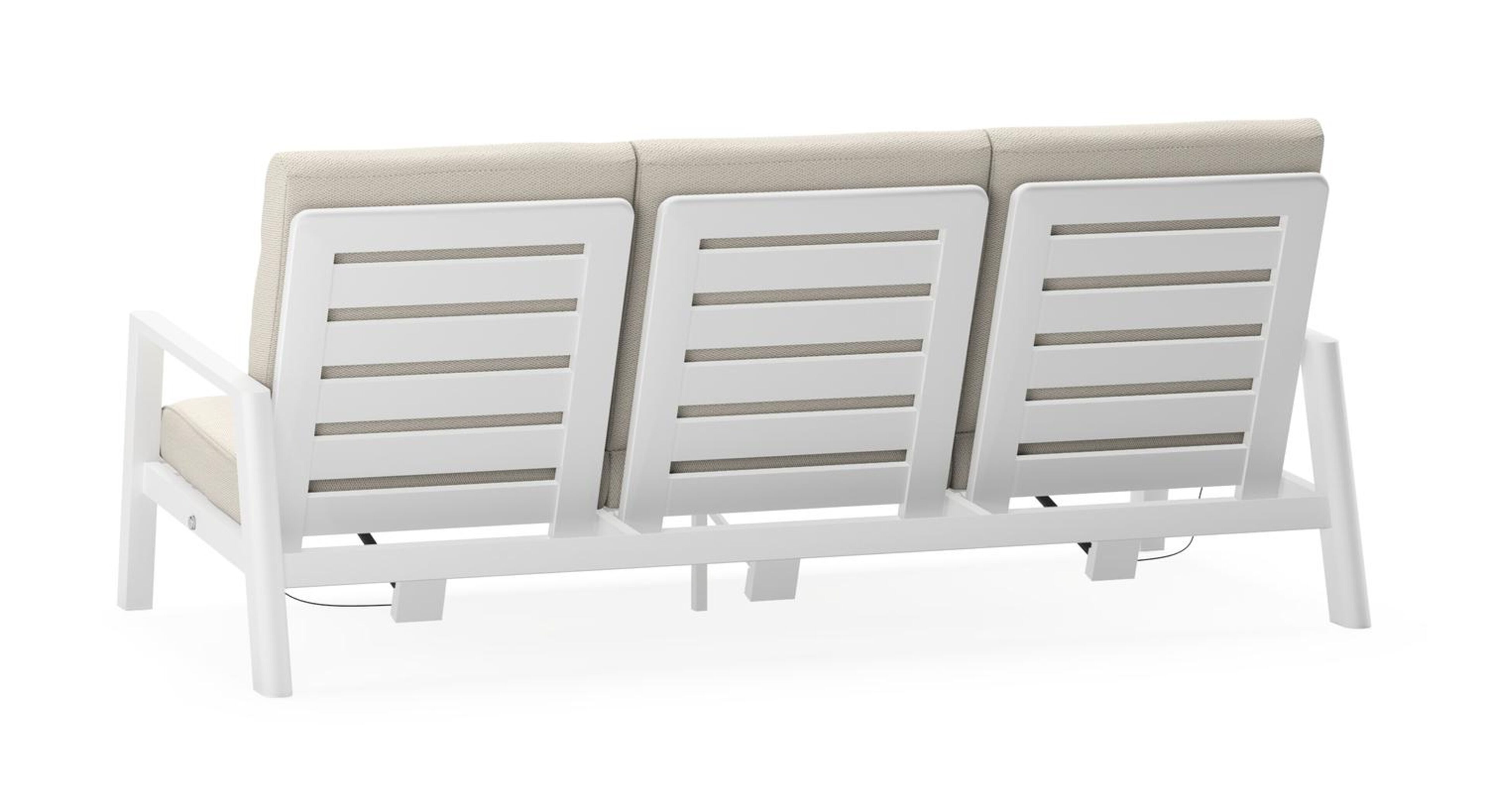 Cirello loungebank 3-zit in wit aluminium met lopi marble all weather sunbrella® luxe kussen