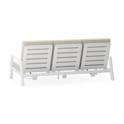 Cirello loungebank 3-zit in wit aluminium met lopi marble all weather sunbrella® luxe kussen
