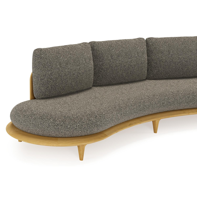 Canape de jardin Bomero en teck et coussins en all weather cosytica marbella tunder