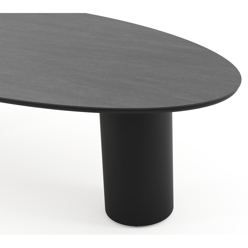 Amico tuintafel ovaal in zwart aluminium en volkeramiek Basalt Black - L 260 x B 125 x H 73.5 cm