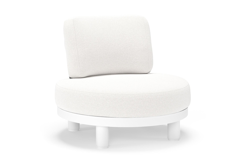 Donato loungestoel in wit aluminium met all weather solica Soul Optik kussen