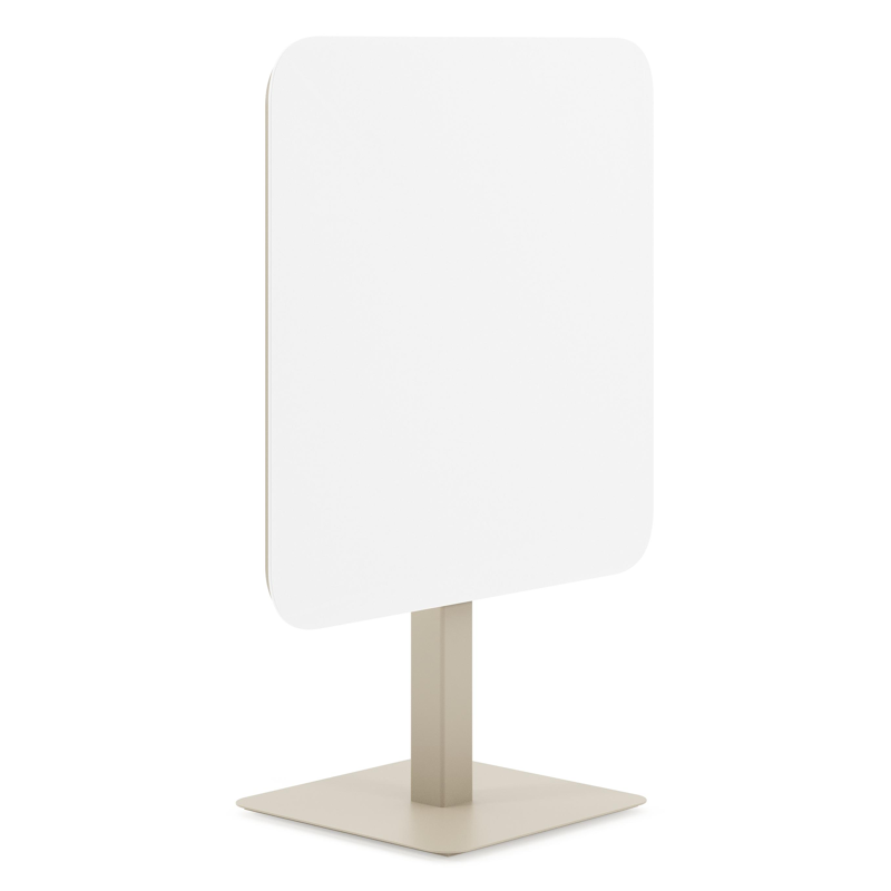 Fano kantelbare tuintafel afgerond vierkant in beige aluminium en volkeramiek Arctic White - L 80 x B 80 x H 72.5 cm