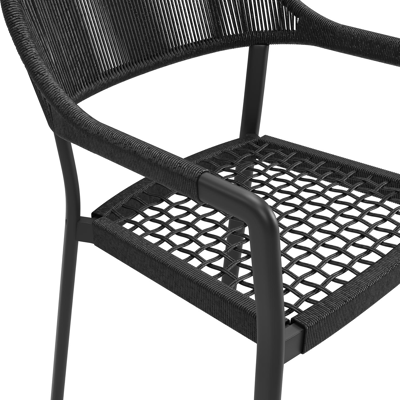 Cesano stapelbare tuinstoel in zwart aluminium en zwart wicker