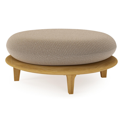 Pouf Bomero en teck et coussins en all weather solica firenze earth