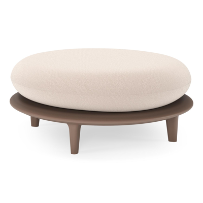 Bomero poef in taupe aluminium met wander pilat all weather sunbrella® luxe kussen