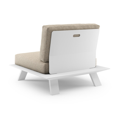 Cesano loungestoel in wit aluminium met bora desert all weather Cosytica kussen