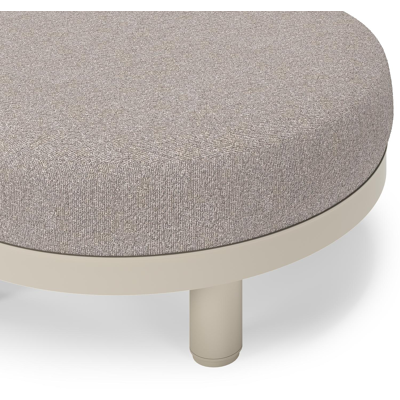 Donato lounge poef in beige aluminium met all weather sunbrella® luxe Tundra Charcoal kussen