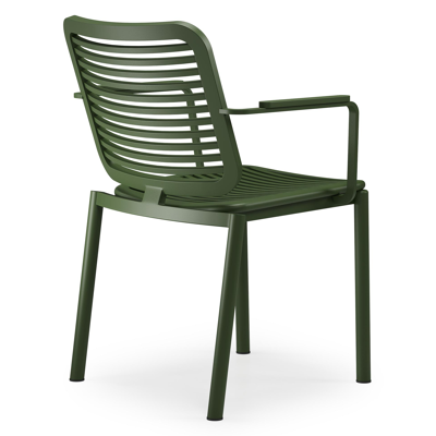 Fano stapelbare tuinstoel in groen aluminium
