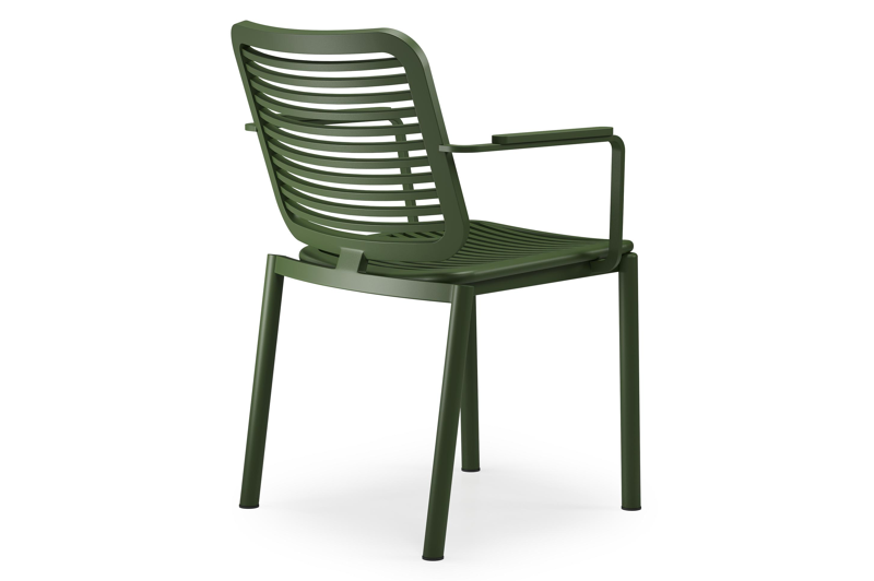 Fano stapelbare tuinstoel in groen aluminium