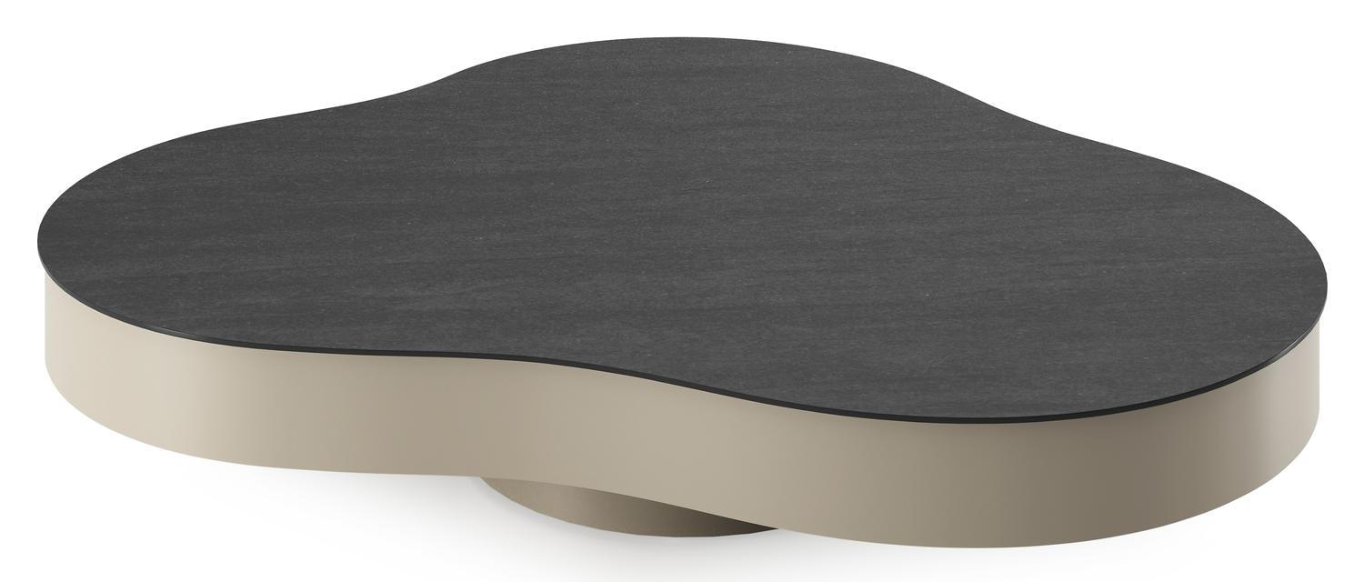 Lomano loungetafel cloud in beige aluminium en aluminium Basalt Black - L 131 x B 108 x H 25 cm