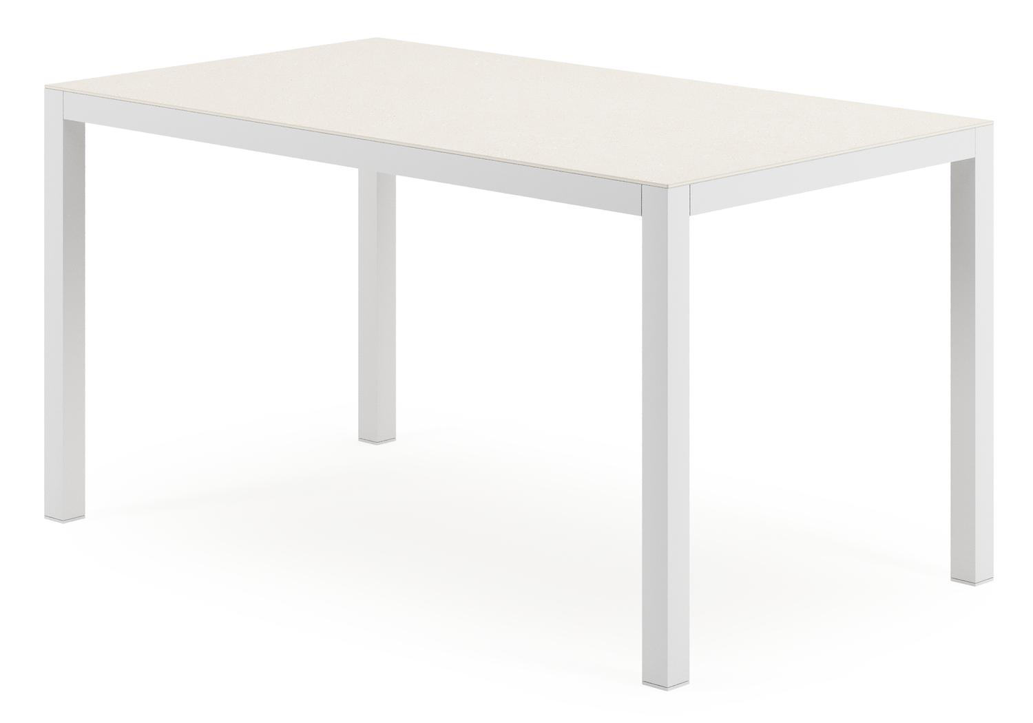 Feltro tuinset in wit aluminium en sintered stone Crema minerale met 2 Cosa tuinstoelen