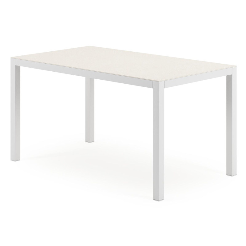 Feltro tuinset in wit aluminium en sintered stone Crema minerale met 2 Cosa tuinstoelen