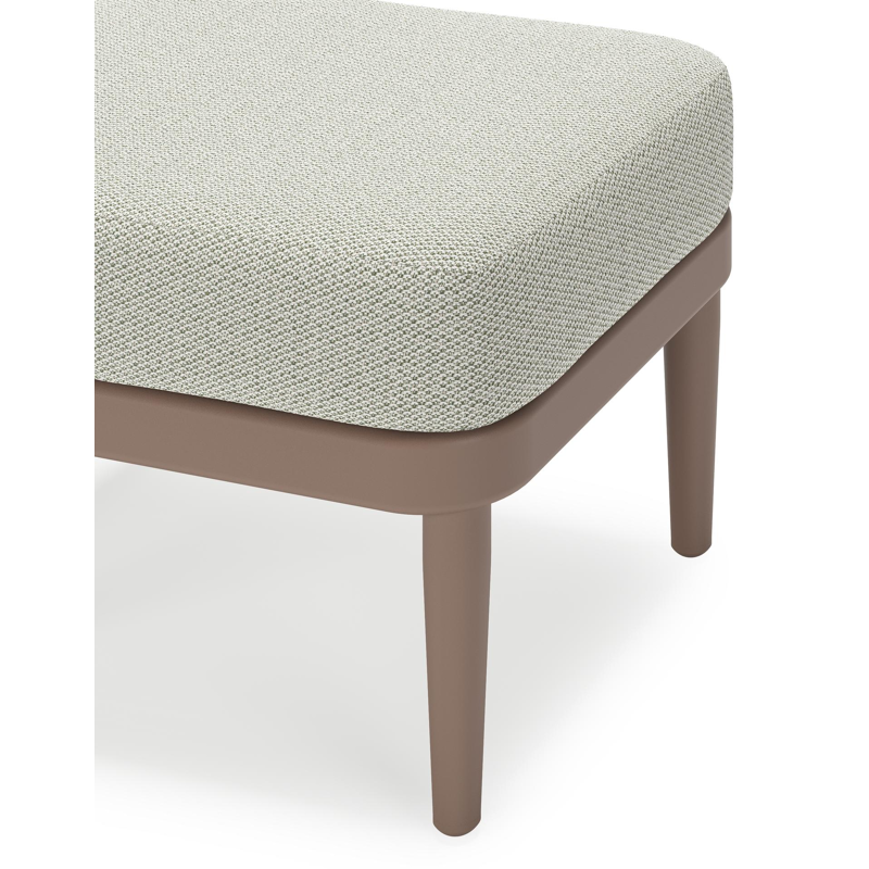 Orso poef in taupe aluminium met Lopi Bud all weather sunbrella® luxe kussen